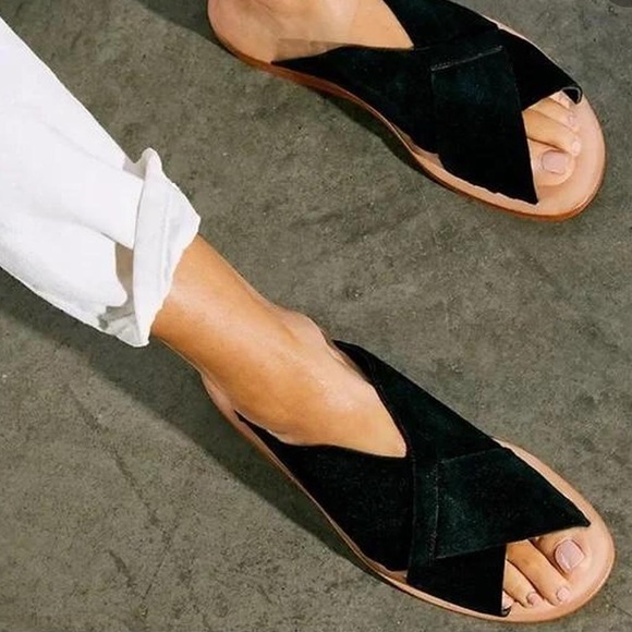 Free People Shoes - Free People Emelia Slip On Black Suede Sandals EU 39 US 9 NWOB